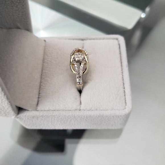 925 sterling , gold, diamond ring - Picture 4 of 11